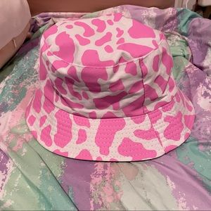 Pink Cow Print Reversible Bucket Hat